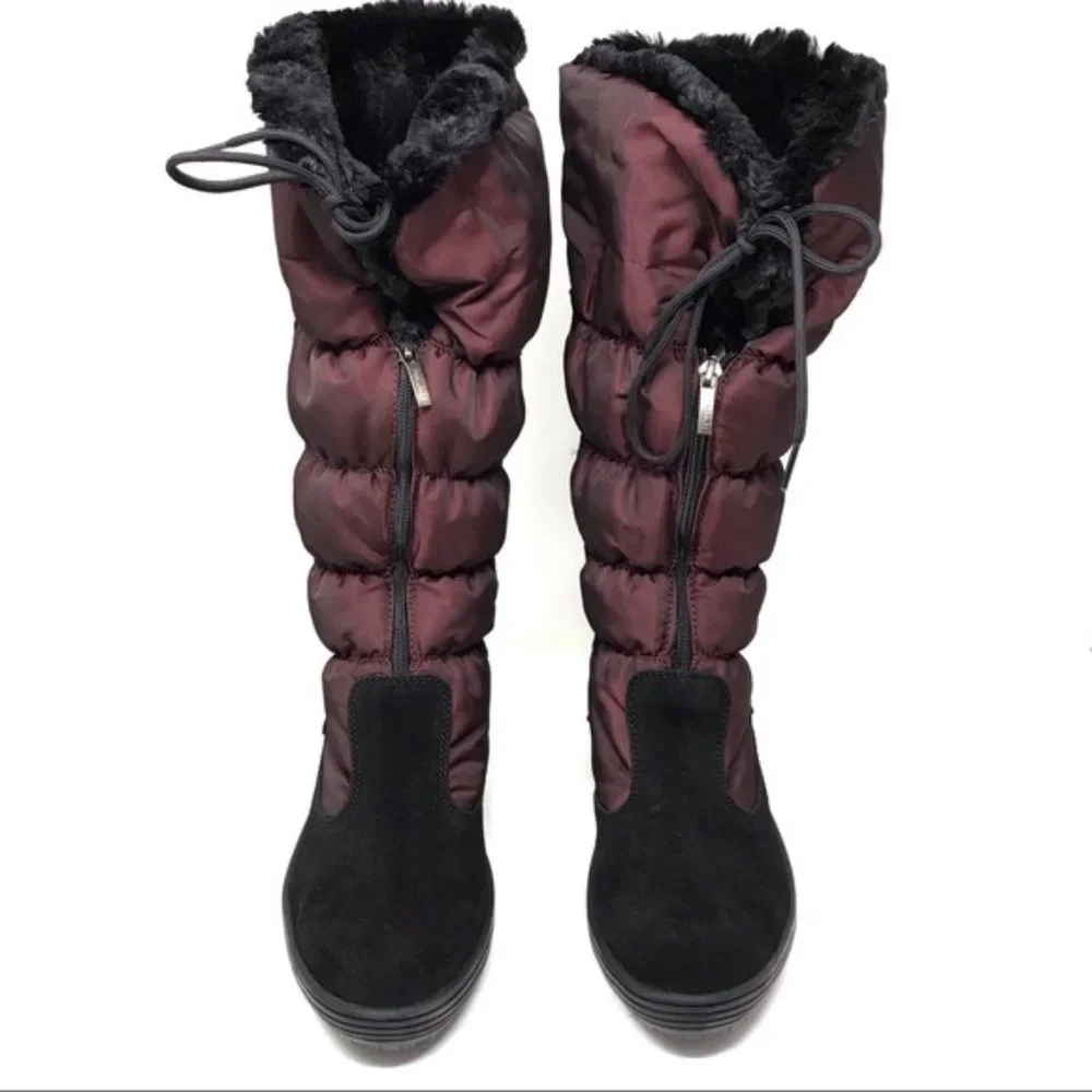 PAJAR Canada New BOOTS Fur Trim Wedge Front Zip Waterproof Winter Women's 10